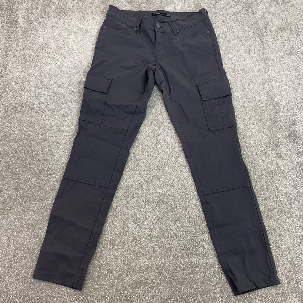 Prana Cargo Pants Womens 4 Slim Fit Skinny Pockets Nylon Spandex Hiking Gray